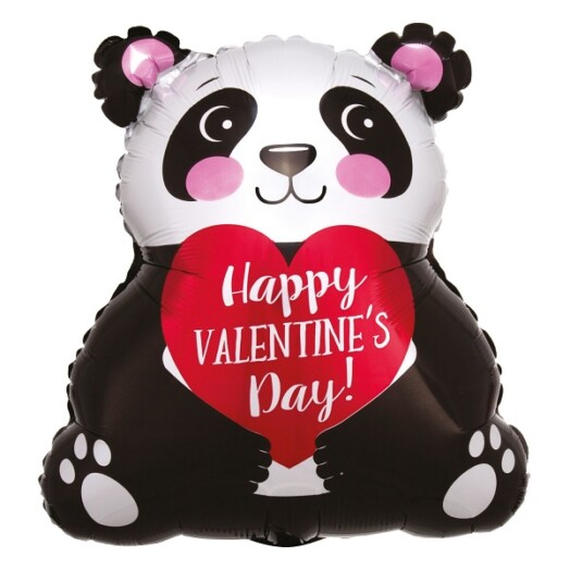 Happy Valentine's Day Panda Junior Shaped Foil Balloon