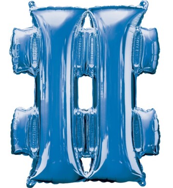 16" Mini Shape Symbol Balloon # - Blue
