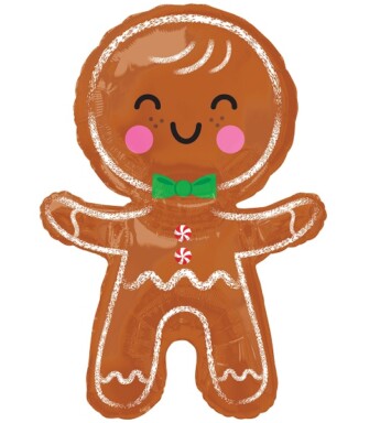 Happy Gingerbread Man Super Shape Foil Balloon