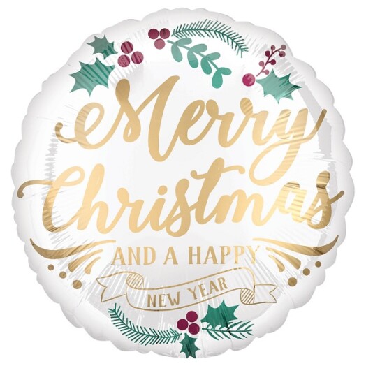 18" Satin Infused Christmas & New Year Foil Balloon