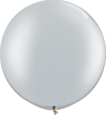 30 Inch Metallic Silver Latex Balloon 2pk