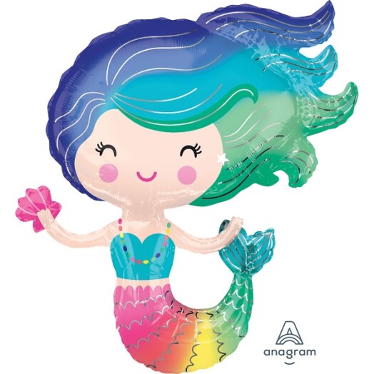 Colourful Mermaid Super Shape Foil Balloon