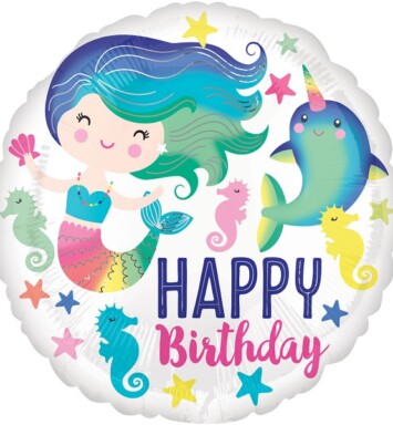 17" Sea Life Happy Birthday Foil Balloon