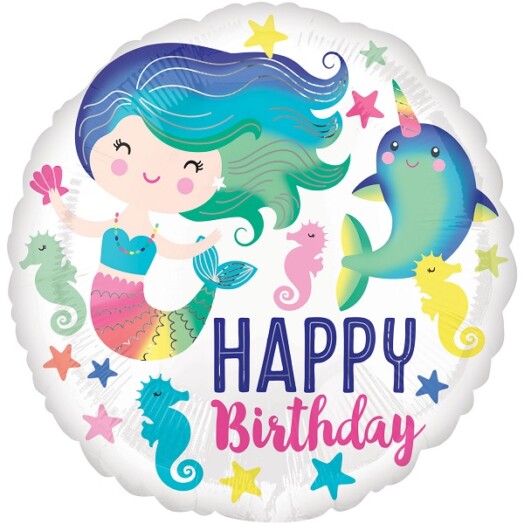 17" Sea Life Happy Birthday Foil Balloon