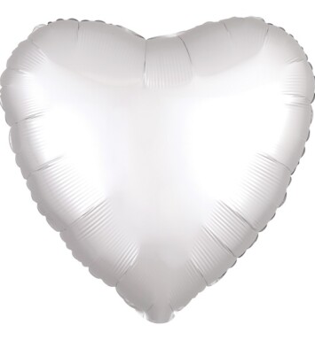 Unpackaged 18" Satin Luxe Heart Foil Balloon - White