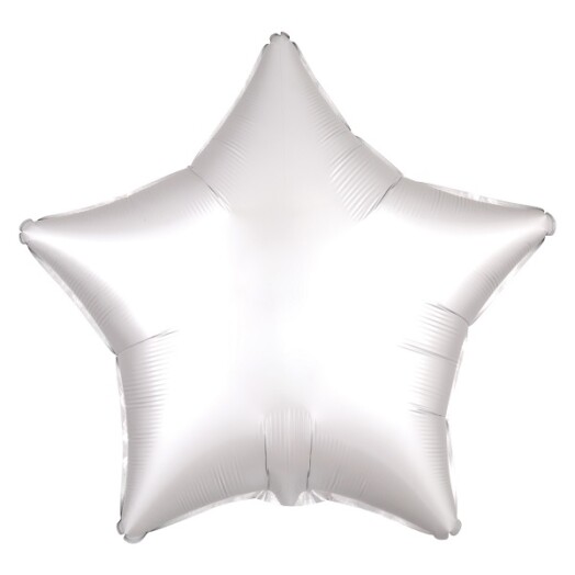 Unpackaged 19" Satin Luxe Star Foil Balloon - White
