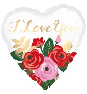 17 Inch Rose Bouquet Foil Balloon