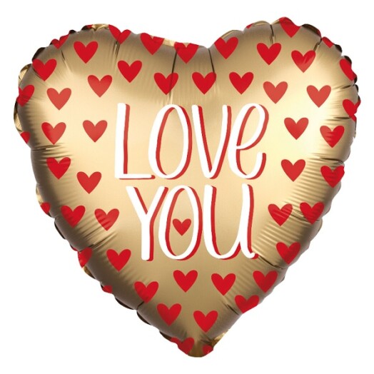 18 Inch Love You Gold Satin Luxe Foil Balloon