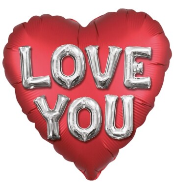 18 Inch Love You Letters Satin Luxe Foil Balloon
