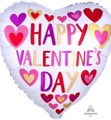 17 Inch Hand Done Hearts Happy Valentine's Day Foil Balloon