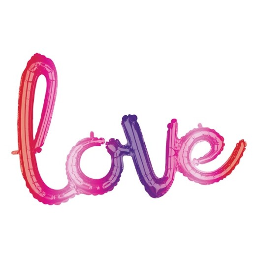 Love Ombre Phrase Shape Foil Balloon