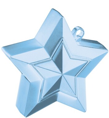 Box of 12 Star Balloon Weights - Pearl Light Blue