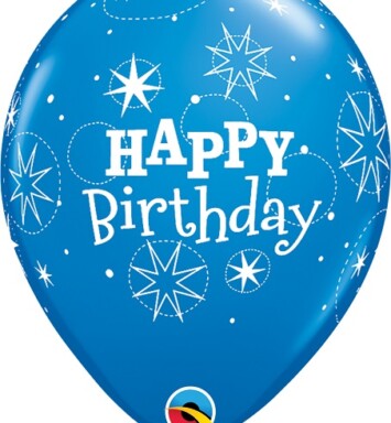 11 Inch Birthday Sparkle - Dark Blue & Robin's Egg Blue Assortment