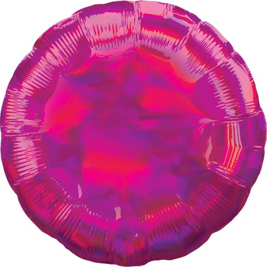 18" Magenta Iridescent Circle Foil Balloon