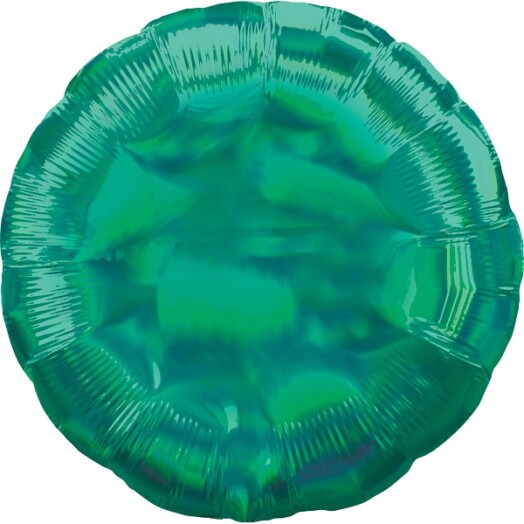18" Green Iridescent Circle Foil Balloon