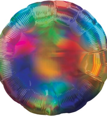 18" Rainbow Iridescent Circle Foil Balloon
