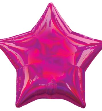 19" Magenta Iridescent Star Foil Balloon