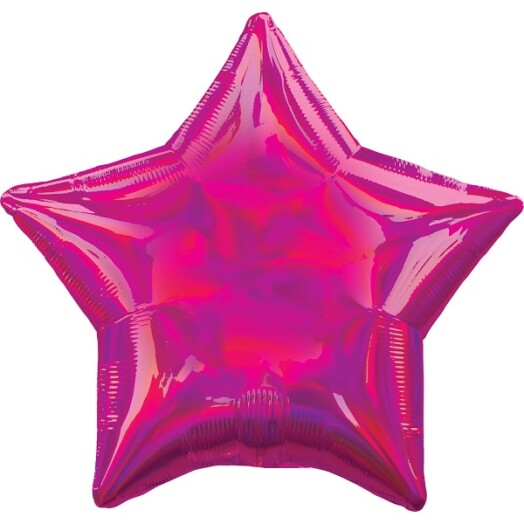 19" Magenta Iridescent Star Foil Balloon