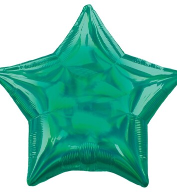 19" Green Iridescent Star Foil Balloon
