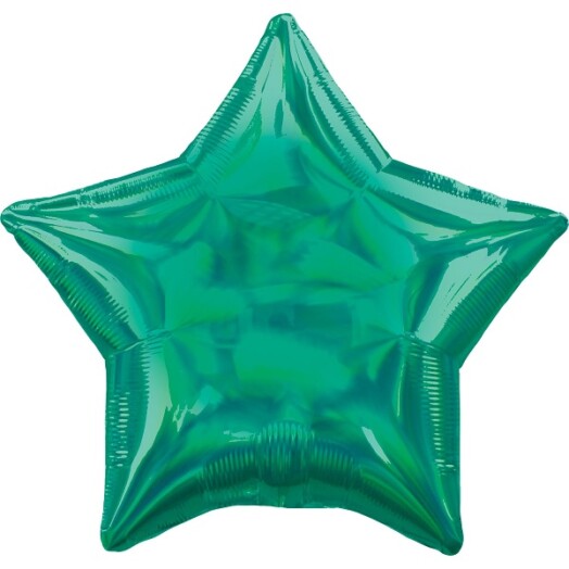 19" Green Iridescent Star Foil Balloon