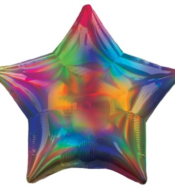 19" Rainbow Iridescent Star Foil Balloon