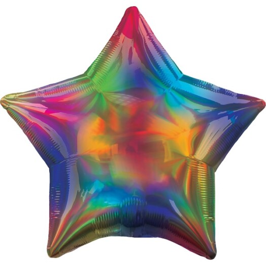 19" Rainbow Iridescent Star Foil Balloon