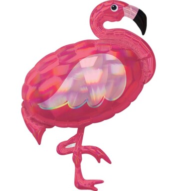 Pink Flamingo Iridescent Super Shape Foil Balloon