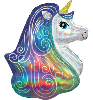 Rainbow Unicorn Iridescent Super Shape Foil Balloon