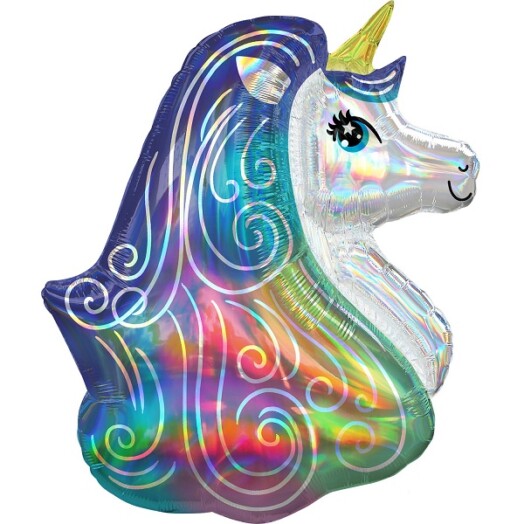 Rainbow Unicorn Iridescent Super Shape Foil Balloon