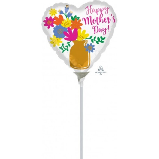 Unpackaged 9" Gold Vase Mother's Day Foil Balloon