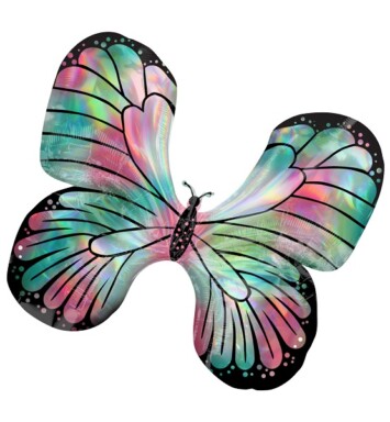Iridescent Teal & Pink Butterfly Super Shape Foil Balloon
