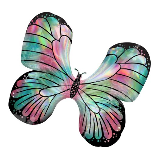 Iridescent Teal & Pink Butterfly Super Shape Foil Balloon