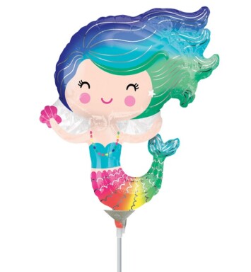 Unpackaged Mini Shape Happy Mermaid Foil Balloon