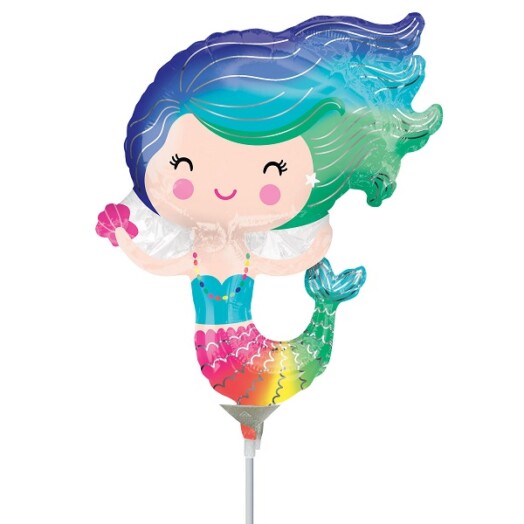 Unpackaged Mini Shape Happy Mermaid Foil Balloon