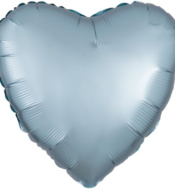 Unpackaged 18" Satin Luxe Heart Foil Balloon - Pastel Blue