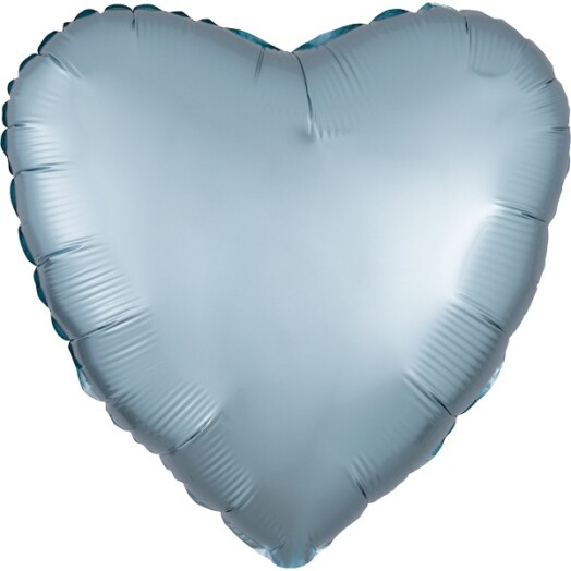 Unpackaged 18" Satin Luxe Heart Foil Balloon - Pastel Blue