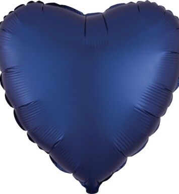 Unpackaged 18" Satin Luxe Heart Foil Balloon - Navy Blue