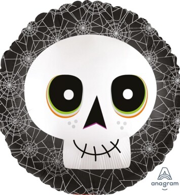 18 Inch Halloween Satin Infused Skull Foil Balloon