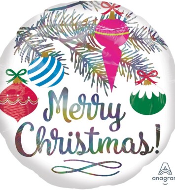 17 Inch Iridescent Christmas Foil Balloon