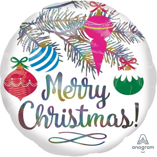 17 Inch Iridescent Christmas Foil Balloon