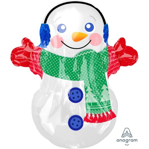 Adorable Snowman Junior Shaped Foil Balloon