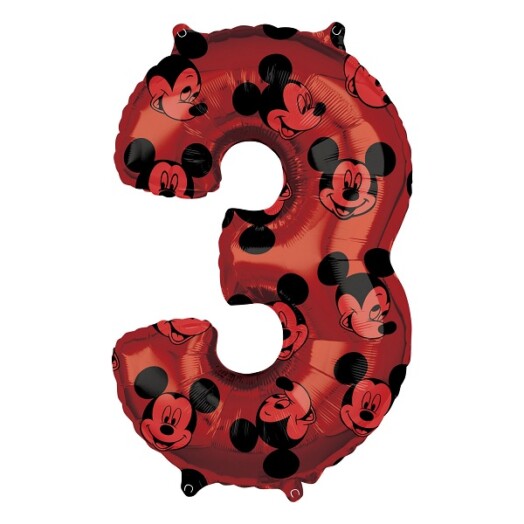 Mickey Mouse Forever Number 3 Foil Balloon