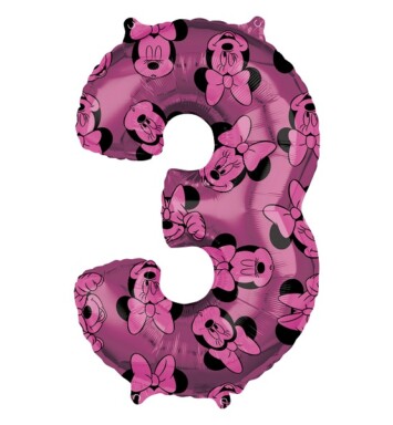 Minnie Mouse Forever Number 3 Foil Balloon
