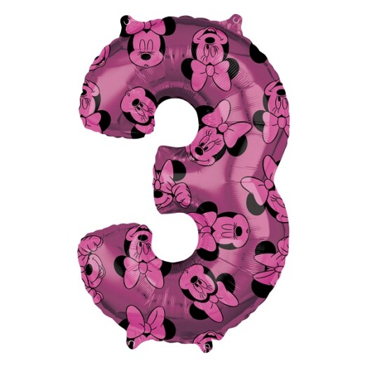 Minnie Mouse Forever Number 3 Foil Balloon
