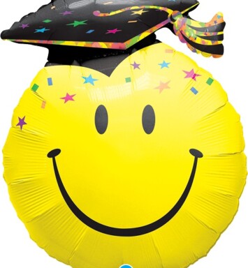 Smile Face Party Grad Super Shape Foil Balloon