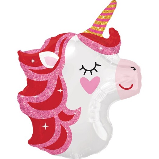 Pretty in Pink Unicorn Junior Shaped Foil Balloon