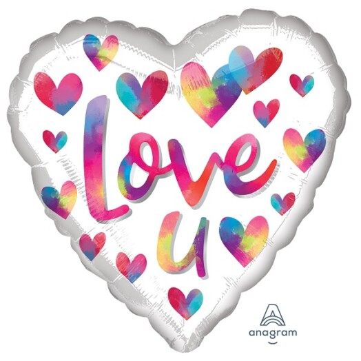 17 Inch Love U Colour Splash Foil Balloon