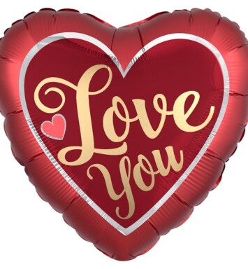 18 Inch Love You Satin Luxe Sangria & Gold Foil Balloon