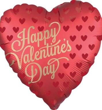 18 Inch Happy Valentine's Day Satin Luxe Sangria Foil Balloon