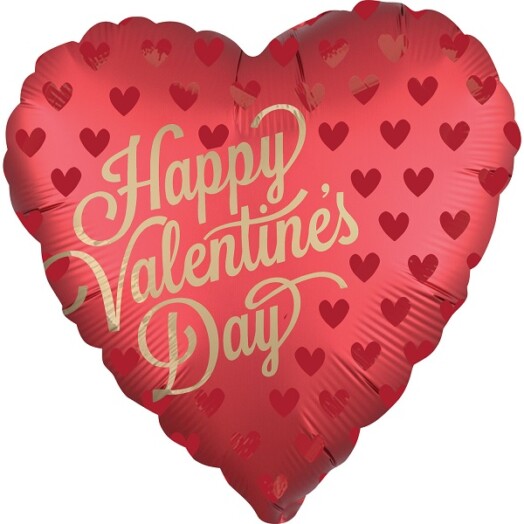 18 Inch Happy Valentine's Day Satin Luxe Sangria Foil Balloon